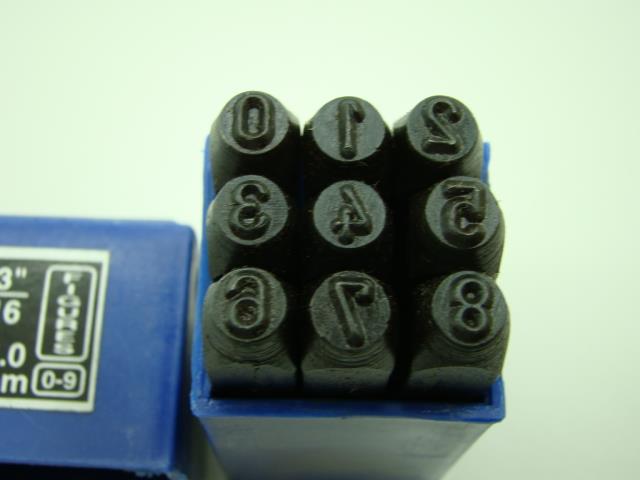 9-Piece 3mm Number Stamp Punch Set – Hardened Steel For Metal, Wood, Leather (1/8 Character Size)