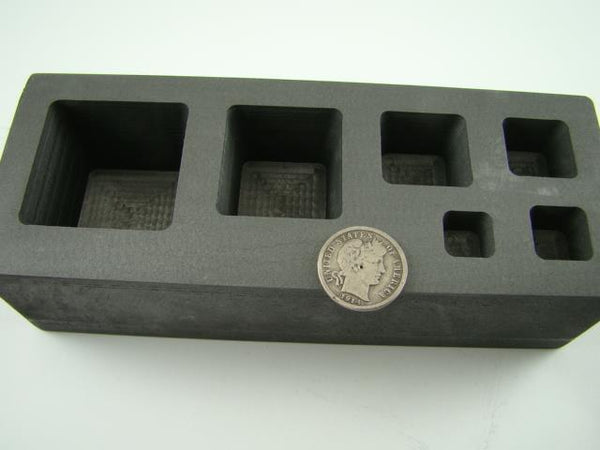 High Density Graphite Mold 1/4-1/2-1-2-5-10oz Gold Bar Tall Cube Copper Square