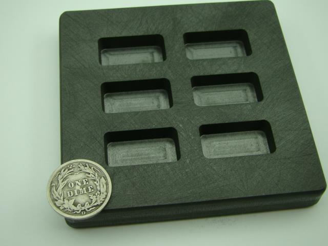 Graphite Mold 1/4 oz Gold Bar Silver 6-Cavities Cube Ingots Copper