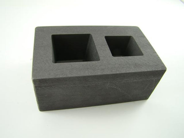 5 oz & 10 oz Gold Bar High Denisty Graphite Tall Cube Mold Combo Loaf Silver
