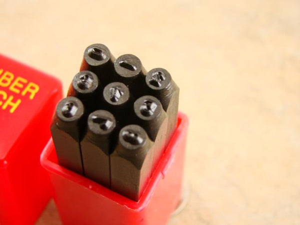 5/64"  2MM  9 Number Punch Stamp Set  Metal-Steel-Hand-Serial#-Trailer-Tool