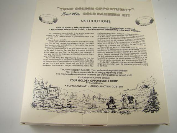 Colorado Real 49'er Gold Panning Kit Miner Paydirt Pan-Vintage Gift-Instructions