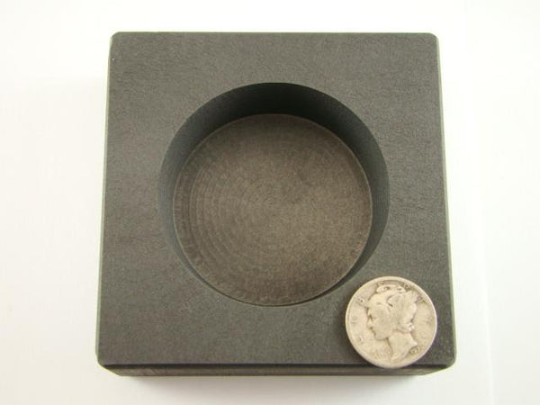 Round 15 oz Gold High Density Graphite Ingot Mold Silver-Copper Bar Coin
