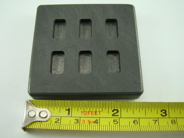5 Gram x 6 High Density Graphite Gold Bar Mold 6-Cavities - 3 Gram Silver Bars
