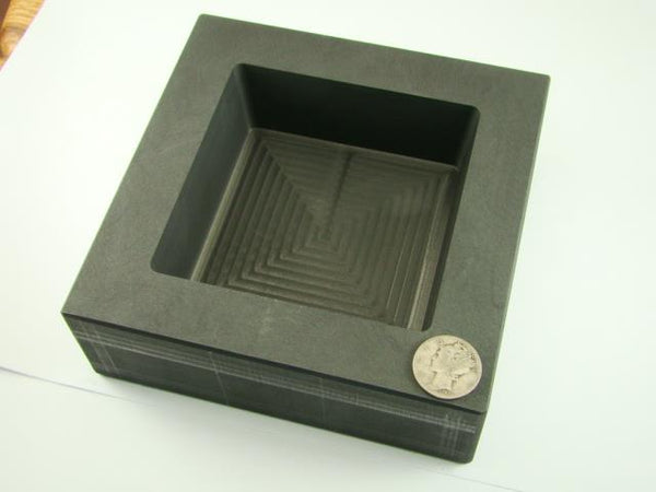 100 oz Gold 50 oz Silver Bar High Density Graphite Square Slab Mold Loaf (B50)