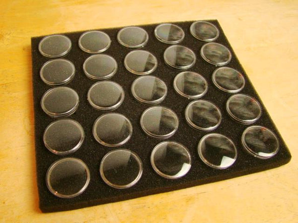 Lot of 25 Gold Nugget Display Cases w/ Black Foam / Gems Minerals Rocks Coin