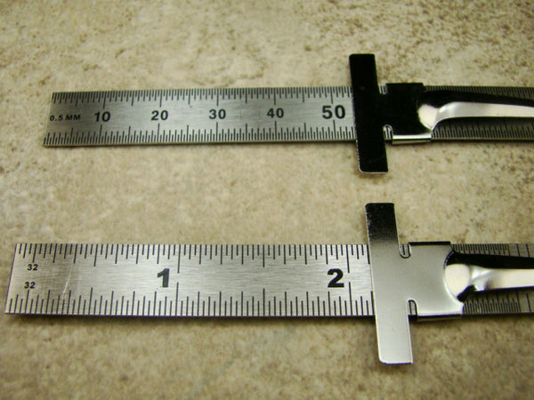 Set of 2 Stainless Steel 6" Rulers Measures Attached Clip