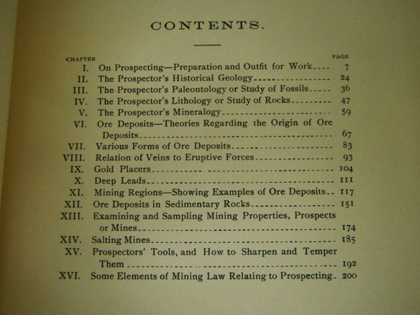 "Prospecting for Gold and Silver" by Arthur Lakes, Mining, Science, HC 1895