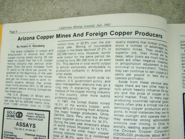 California Mining Journal July 1983 - Independence Day Issue