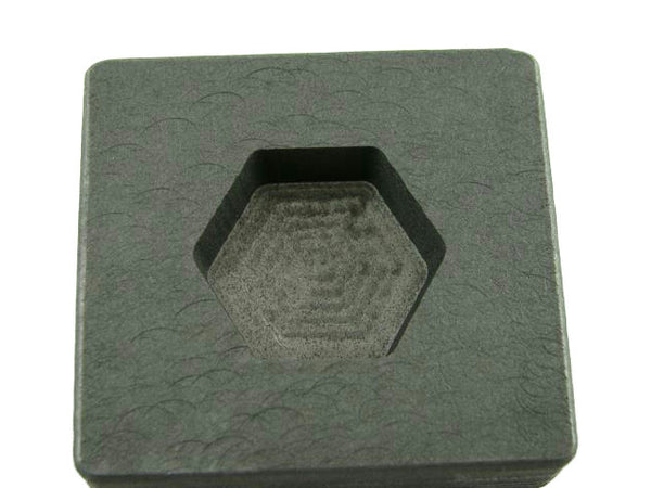 2 oz Hexagon Gold Bar High Density Graphite Mold 1 oz Silver