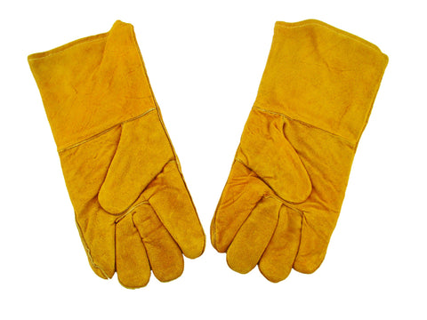 1 Pair 13" Yellow Leather Welding Gloves-Safety-Furnace-Gold Melting-Smelting