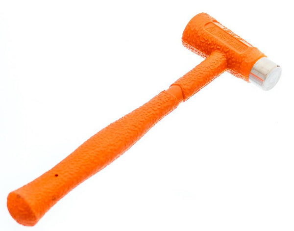 8 3/4"/ 12oz Dual-Face Stainless Steel /ABS Head Dead Blow Hammer-Bright Orange