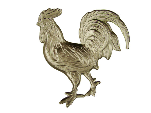 Rooster Stamped Steel-Weldable Paintable Deco Fence Gate House Barn 4-7/8"