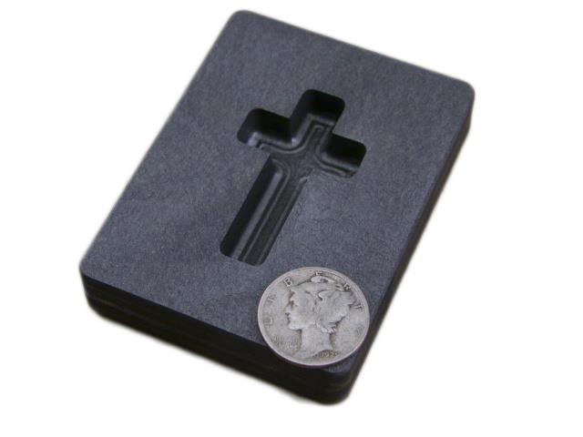 Operitacx Cross Shape Graphite Ingot Mold High Density Graphite Mold Gold  Silver Necklace Casting Mold Melting Refining Metal Mold