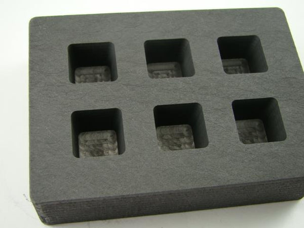 1 oz Gold Bar Cube High Density Graphite Mold 1/2 Silver 6-Cavities Copper