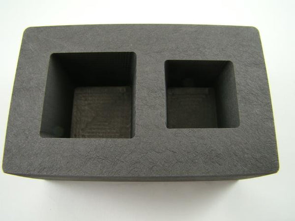 5 oz & 10 oz Gold Bar High Denisty Graphite Tall Cube Mold Combo Loaf Silver