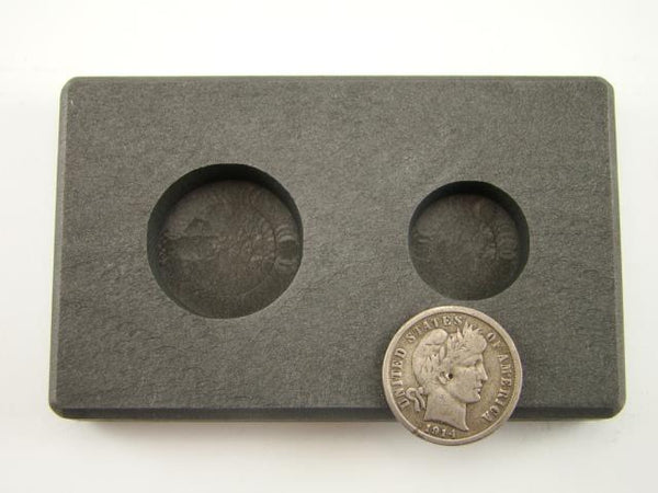 1/2 oz & 1 oz Round Gold Bar High Denisty Graphite Round Mold - Silver Copper