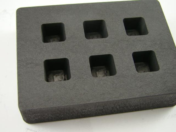 High Density Graphite Mold 1/2oz Gold Bar 6-Cavities Tall Cube Silver Copper