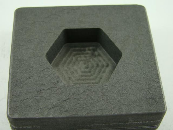 2 oz Hexagon Gold Bar High Density Graphite Mold 1 oz Silver