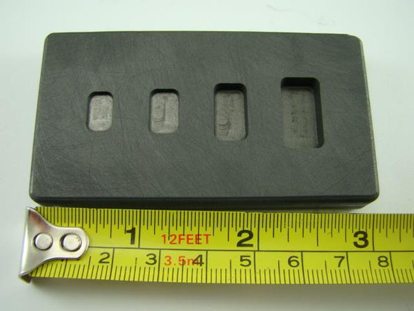 1-2-5-10 Gram High Density Graphite Gold Bar Mold 4-Cavities - Silver Copper
