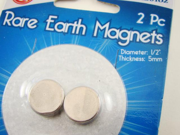 SALE 2-Rare Earth Magnets 8Lb -1/2" Diameter-5/32" Thick-Prospecting-Meterorite