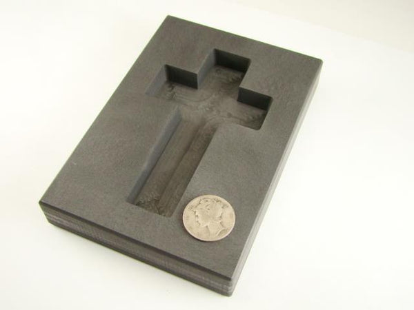 10 oz Deep Cross Gold High Density Graphite Mold 5 oz Silver Necklace