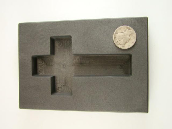 10 oz Deep Cross Gold High Density Graphite Mold 5 oz Silver Necklace