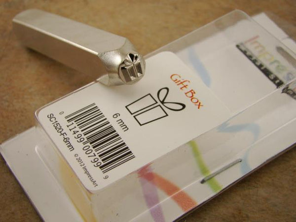 "Christmas Gift Box"1/4"-6mm-Large Stamp-Punch-Metal-Steel-Gold&Silver Bars