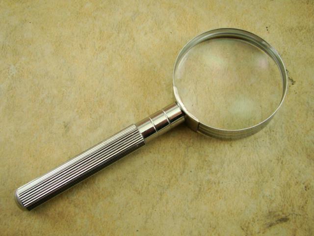 8x Power Handheld Magifier Glass Lens - Gold Minerials Gems