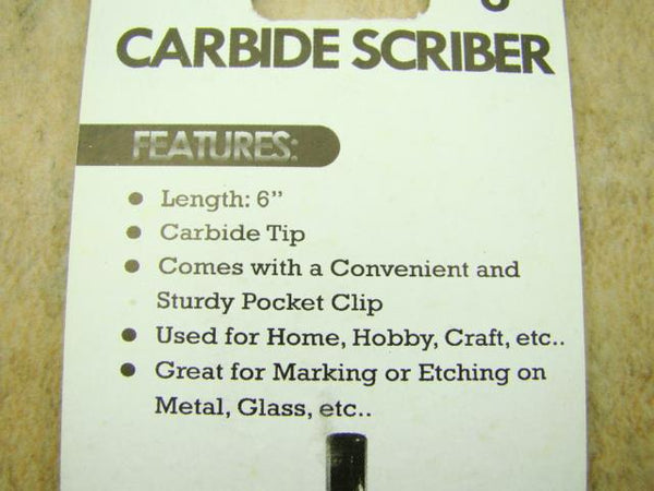 6" Carbide Scriber With Pocket Clip - Gold Minerials Gems Silver Jewelry Tools