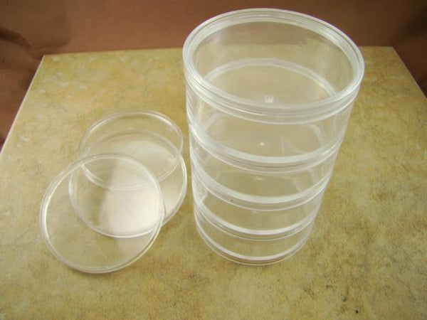 4 pcs Large Round Plastic Storage Containers-Gold Nuggets-Beads-Ore Samples