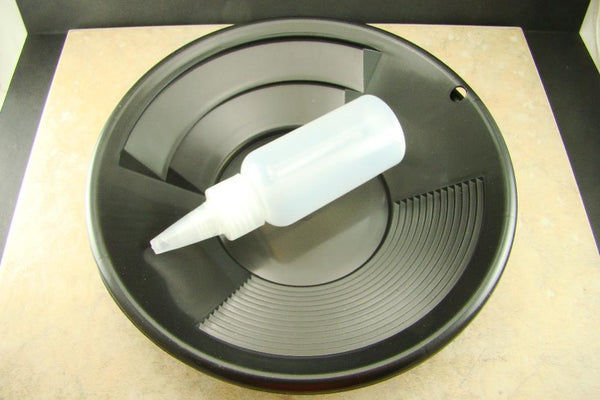 Lot of 2 - 8" Black Gold Pans w/ Bottle Snuffer-Panning Kit-Prospecting-Mining