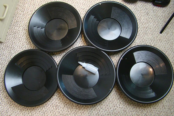 Lot of 5-14" Black Gold Pans + Bottle Snuffer - Mining-Panning Kit-Prospecting