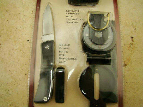 Winchester Camping Essentials Kit single blade knife, Compass, Led Headband