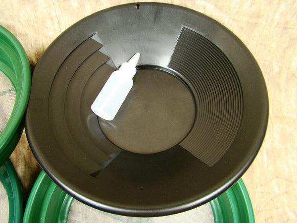 3 Large Screens 1/20-1/30-1/50"Classifiers-Sifting +14" Black Gold Pan & Snuffer