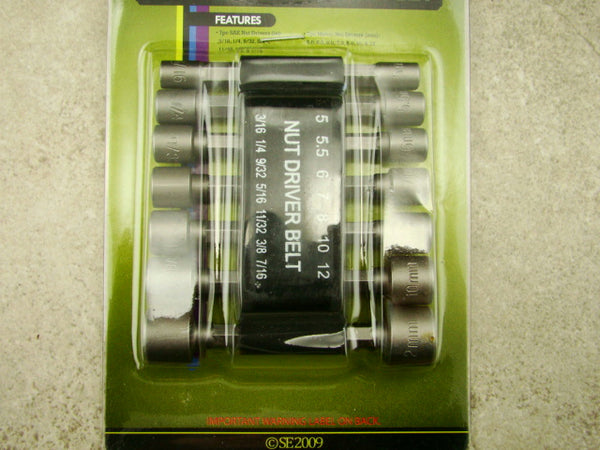 14 Piece Power Nut Driver Set, Rubber Belt Organizer, Tools, Repair, Hex Bits