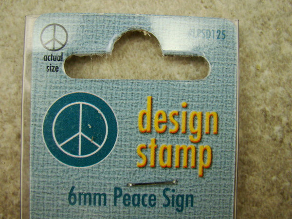 "Peace Sign" 1/4"-6mm-Large Stamp-Metal-Hardened Steel-Gold & Silver Bar