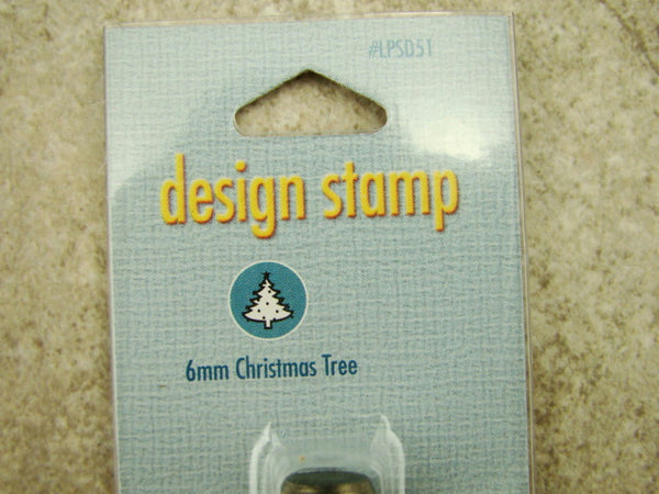 "Christmas Tree" Holiday -6mm-Large Stamp-Metal-Hardened Steel-Gold & Silver Bar