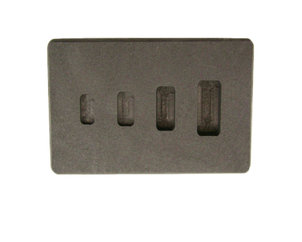1-2-5-10 Gram High Density Graphite Gold Bar Mold 4-Cavities - Silver Copper