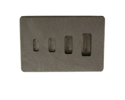 1-2-5-10 Gram High Density Graphite Gold Bar Mold 4-Cavities - Silver Copper