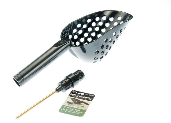 BLACK Plastic Metal Detector Scoop w/ Coin Probe-Sand-Beach-Treasure Gold Ring