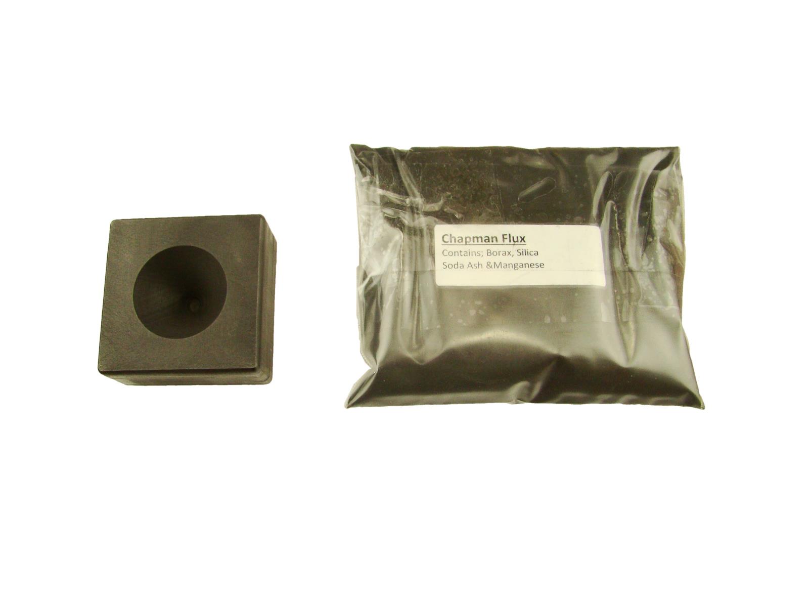 Smelting Cone Conical Mold + 1Lb Chapman Flux Assy Gold Silver Black Sands