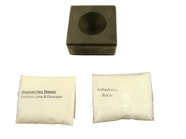 Cone Conical Mold + 2 Tbsp Chapman Thinner + Borax  Assy Gold Silver Black Sands