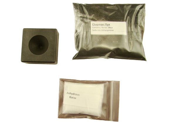 GOLD Smelting - Conical Mold + 1Lb Chapman Flux & 2 Tbsp Anhydrous Borax