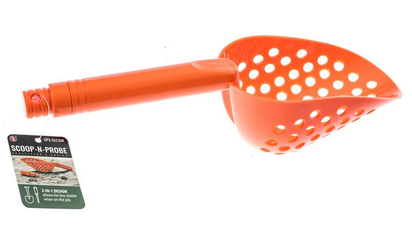 2-ORANGE Sand Scoops for Metal Detecting + Coin Probe & GOLD Treasure Hunting