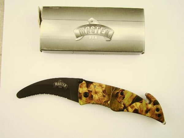 Master Knives Folding Saw Blade Pocket Knife w/ Seatbelt Cutter  MU-1005C