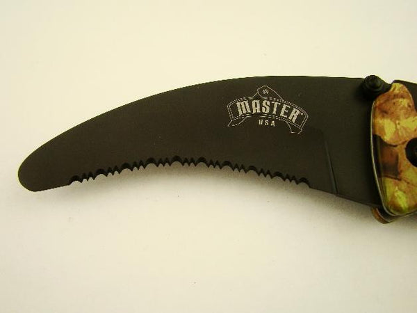 Master Knives Folding Saw Blade Pocket Knife w/ Seatbelt Cutter  MU-1005C