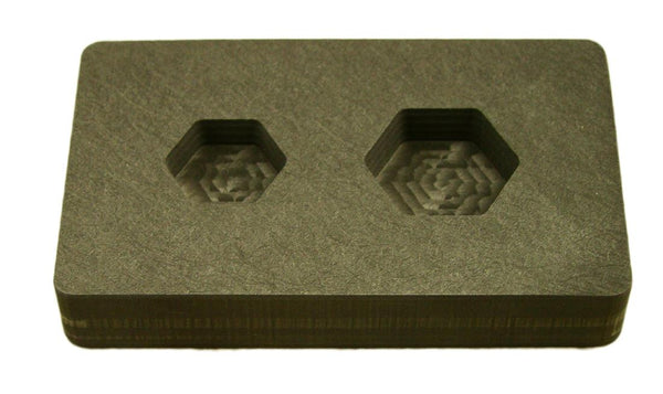 1 oz & 1/2 oz Gold Bar High Denisty Graphite Hexagon Mold Combo Copper USA made