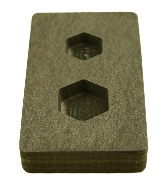 1 oz & 1/2 oz Gold Bar High Denisty Graphite Hexagon Mold Combo Copper USA made