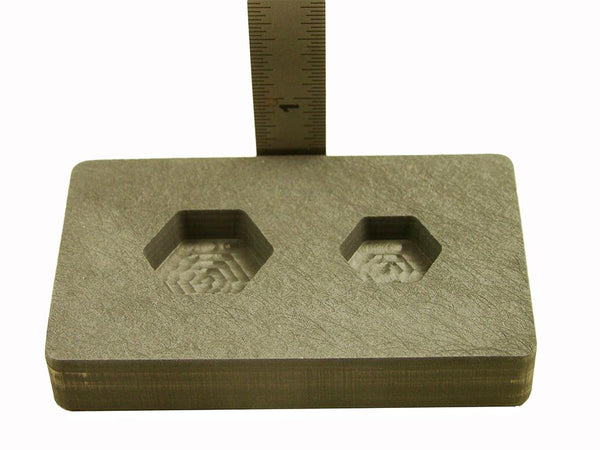 1 oz & 1/2 oz Gold Bar High Denisty Graphite Hexagon Mold Combo Copper USA made
